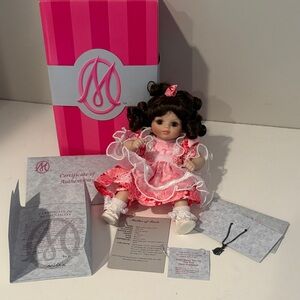 Paper roses, Marie Osmond tiny tot porcelain doll